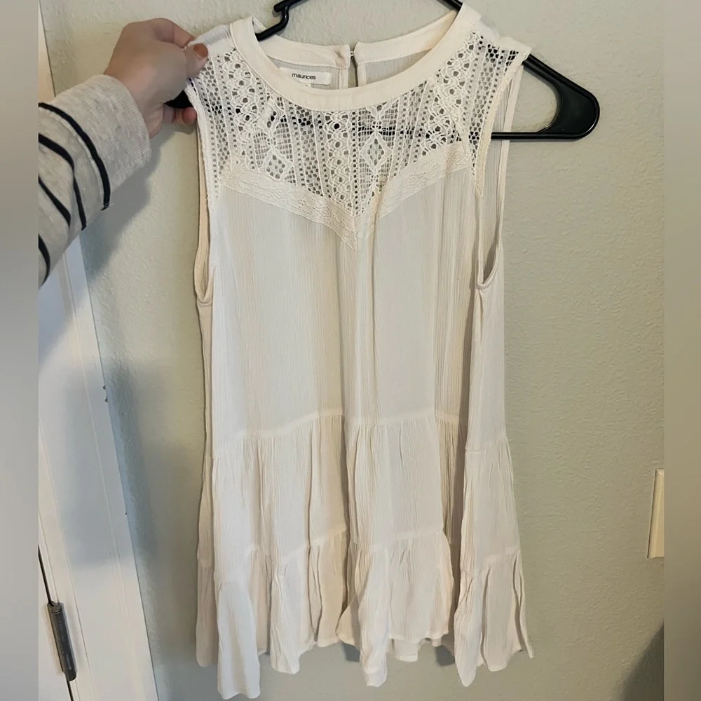 Lace Tank - White - Picture 1 of 2